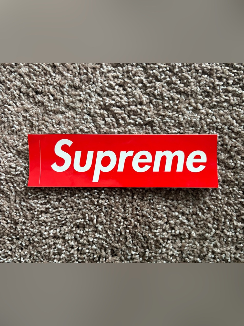 Supreme Red and White Logo Sticker